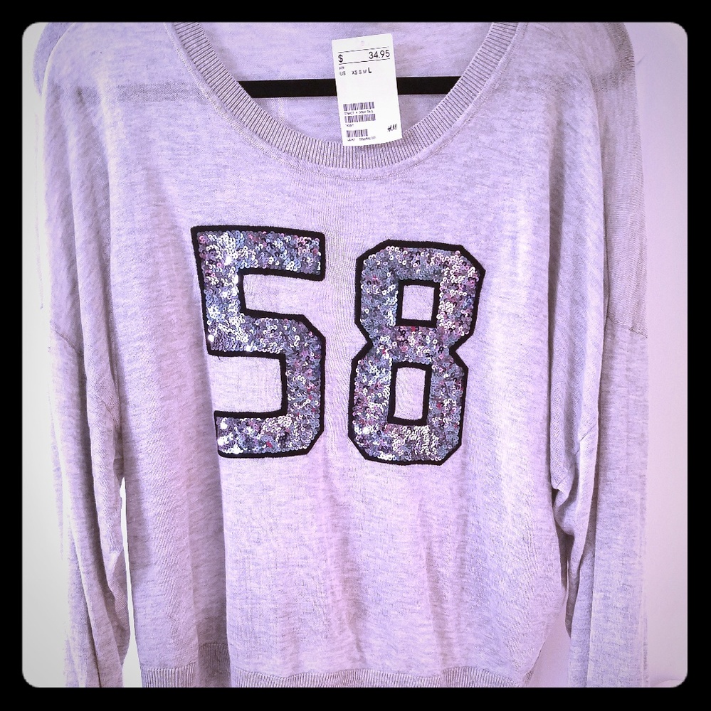 H&M Sequin Jersey Style Sweater